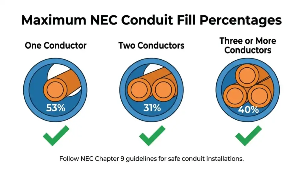 NEC Maximum Conduit Fill Percentages