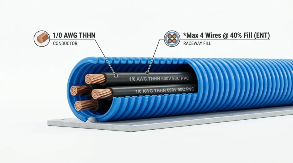1/0 awg in ent conduit