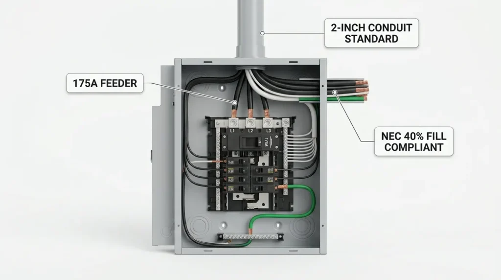 175 amp feeder conduit size