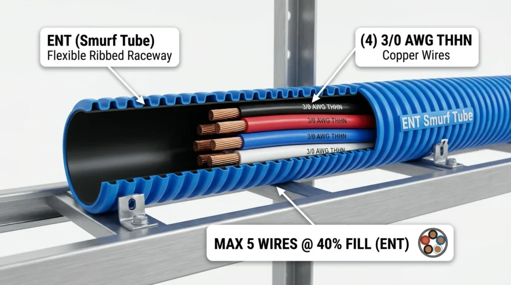 3/0 awg in ent conduit