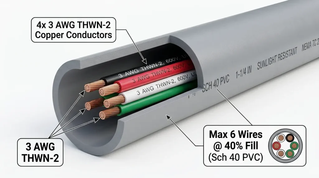 3 awg in pvc