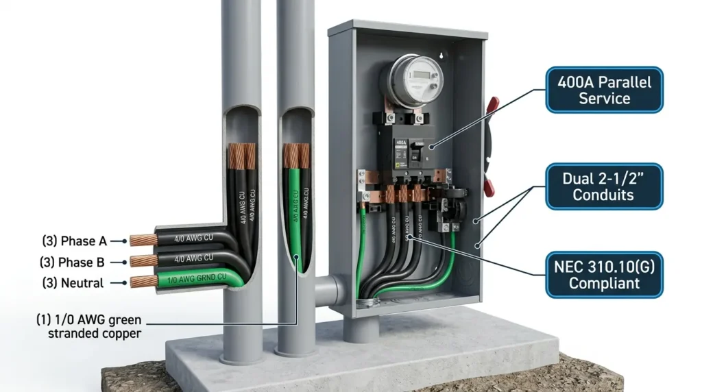 400 amp service conduit size