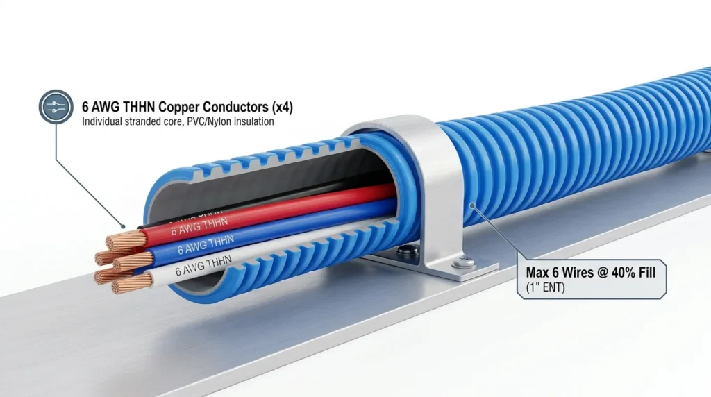6 awg in ent conduit