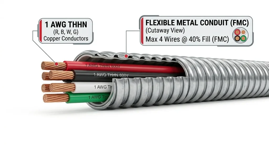 How Many 1 AWG Wires Fit in FMC Conduit (Fill Chart)