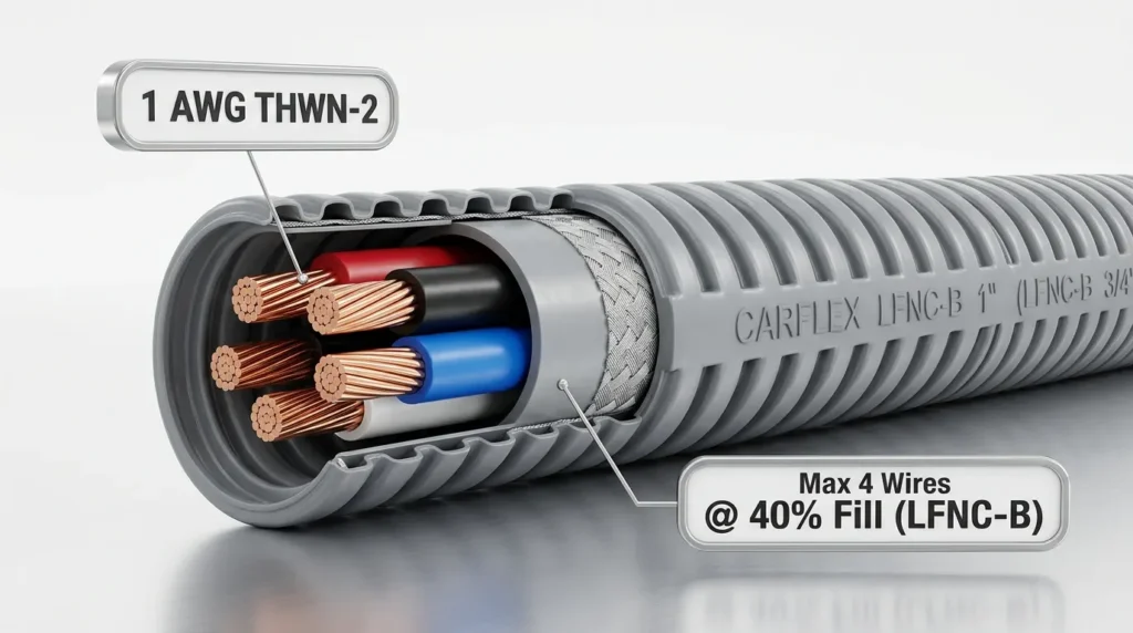 How Many 1 AWG Wires Fit in LFNC Conduit (Fill Chart)
