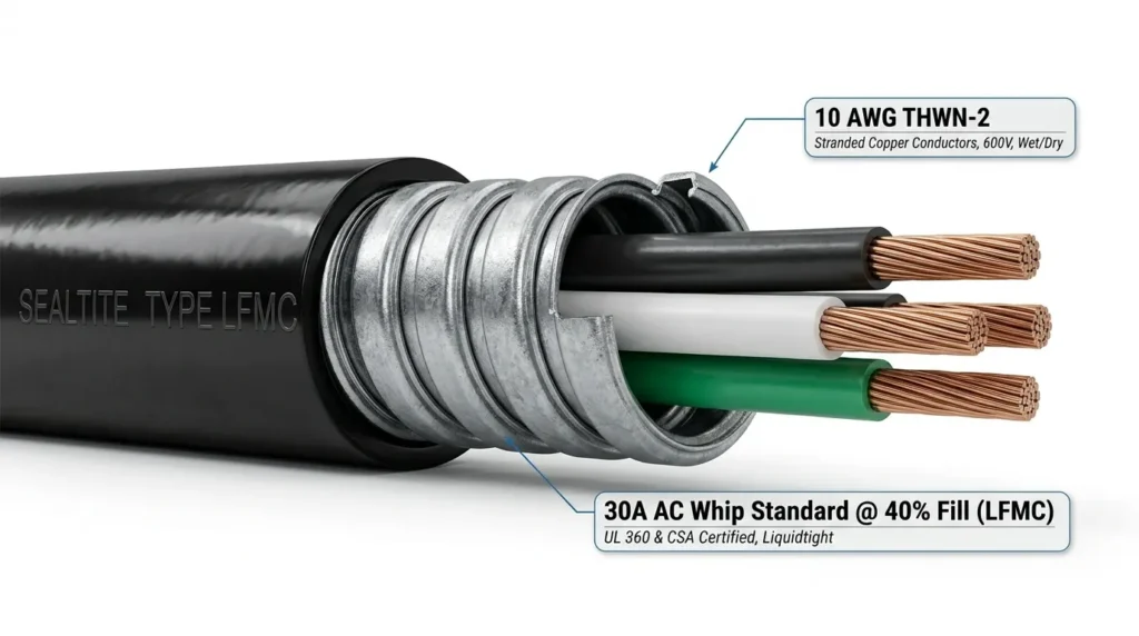 How Many 10 AWG Wires Fit in LFMC Conduit (Fill Chart)