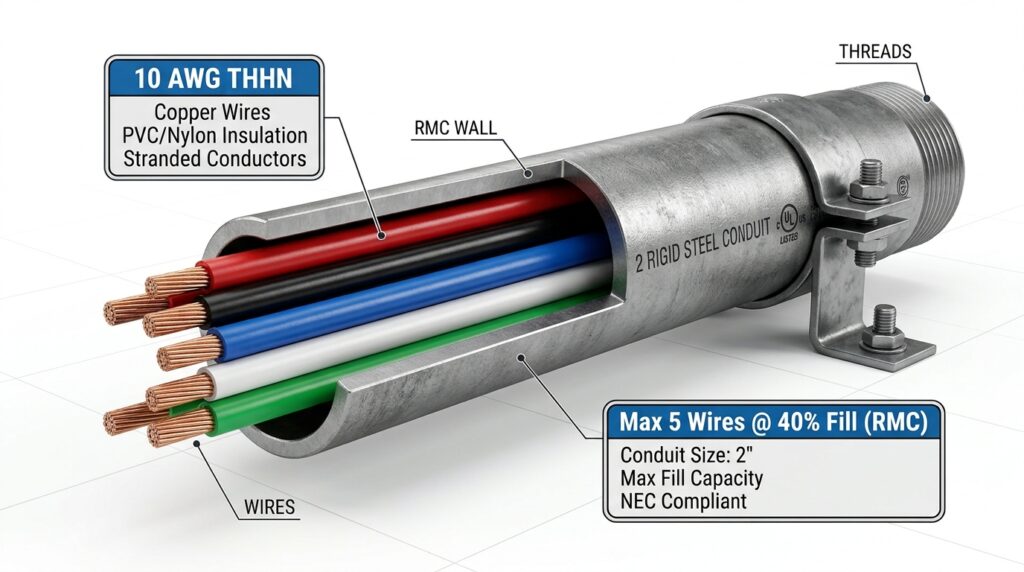 How Many 10 AWG Wires Fit in RMC Conduit (Fill Chart)