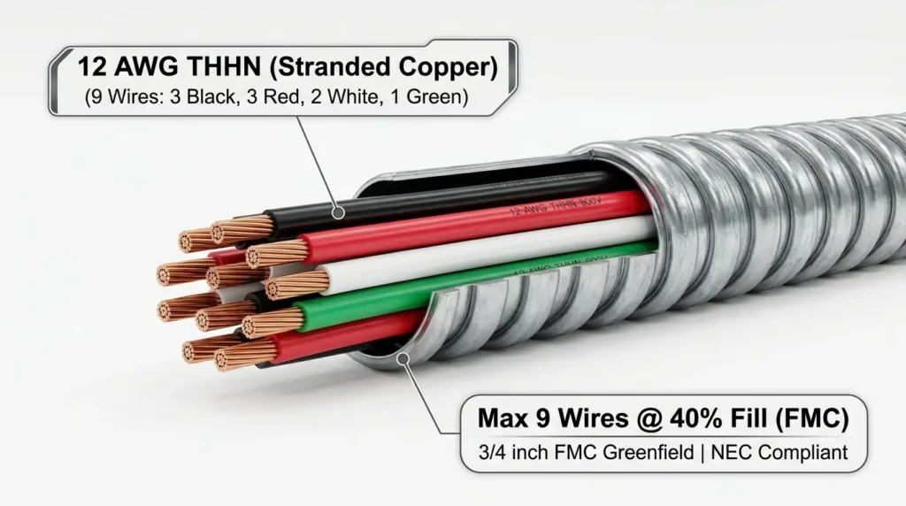 How Many 12 AWG Wires Fit in FMC Conduit (Fill Chart)
