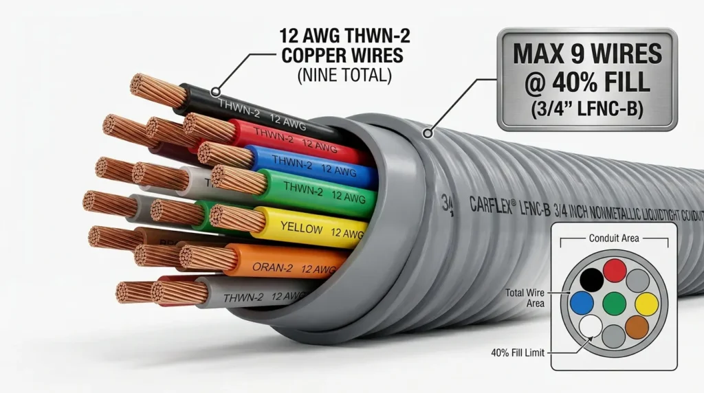 How Many 12 AWG Wires Fit in LFNC Conduit (Fill Chart)