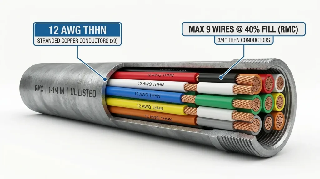 How Many 12 AWG Wires Fit in RMC Conduit (Fill Chart)