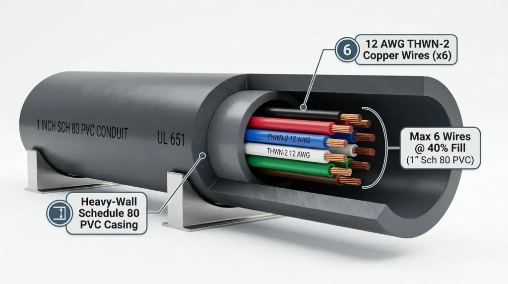 How Many 12 AWG Wires Fit in Schedule 80 PVC Conduit (Fill Chart)