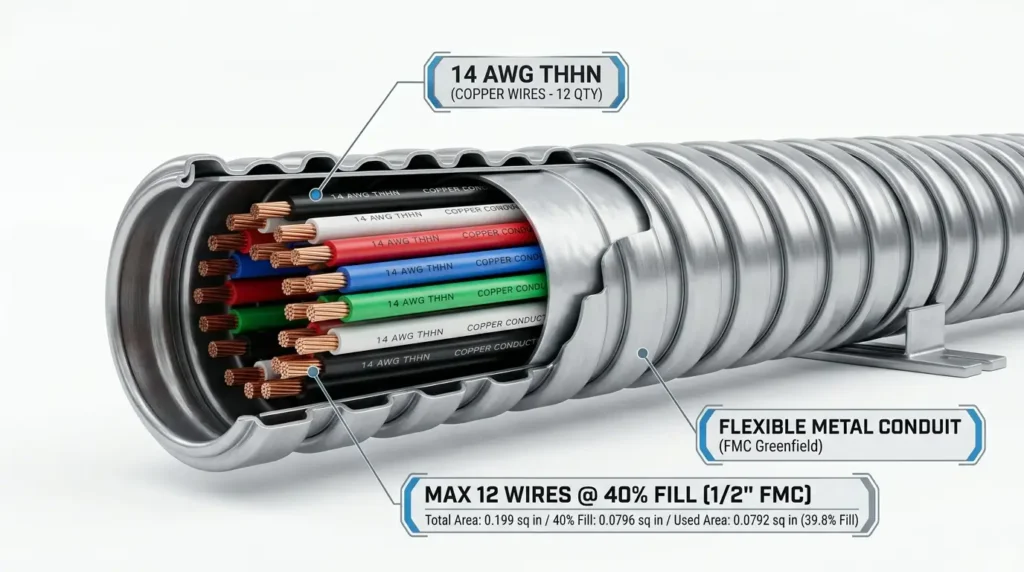 How Many 14 AWG Wires Fit in FMC Conduit (Fill Chart)