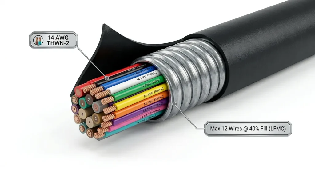 How Many 14 AWG Wires Fit in LFMC Conduit (Fill Chart)