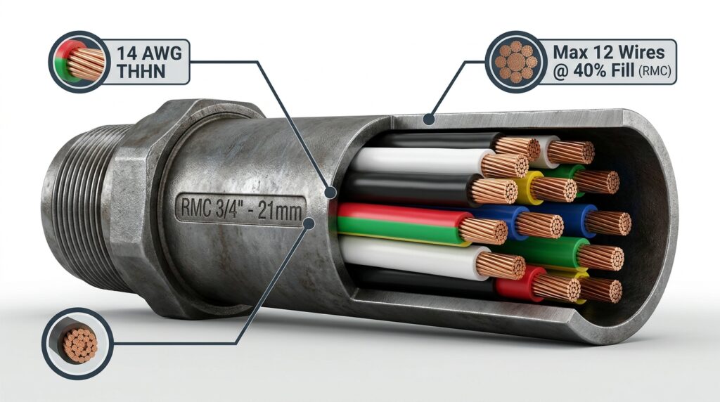 How Many 14 AWG Wires Fit in RMC Conduit (Fill Chart)