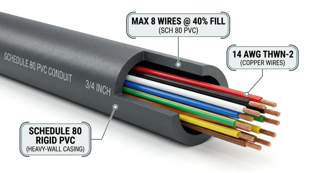 How Many 14 AWG Wires Fit in Schedule 80 PVC Conduit (Fill Chart)