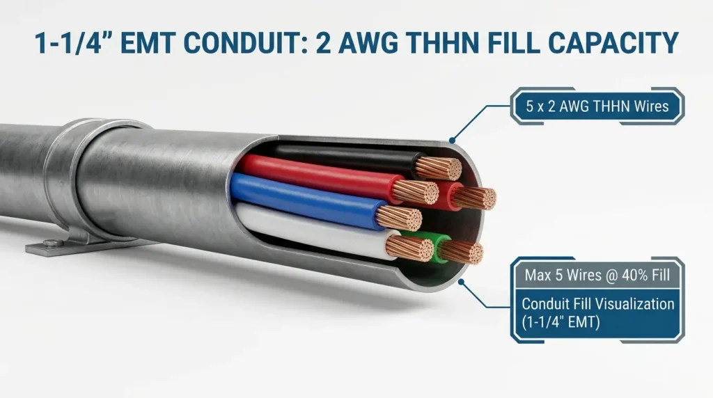 How Many 2 AWG Wires Fit in EMT Conduit (Fill Chart)