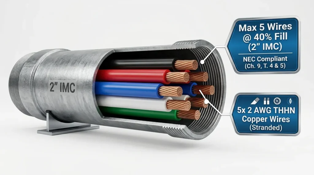 How Many 2 AWG Wires Fit in IMC Conduit (Fill Chart)