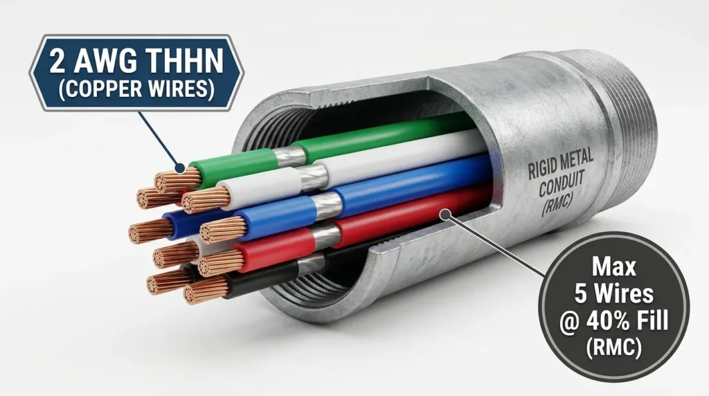 How Many 2 AWG Wires Fit in RMC Conduit (Fill Chart)