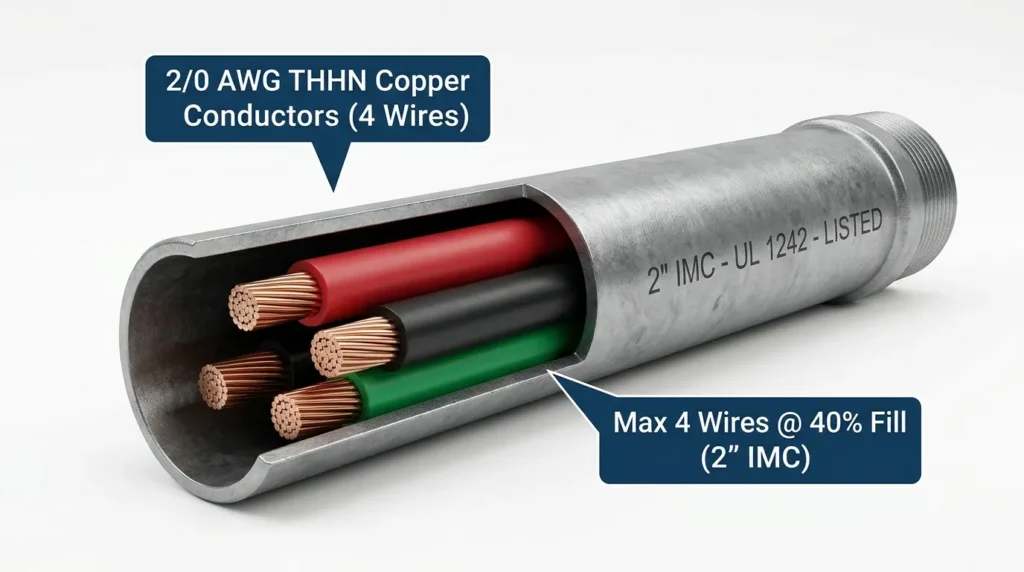 How Many 2/0 AWG Wires Fit in IMC Conduit (Fill Chart)