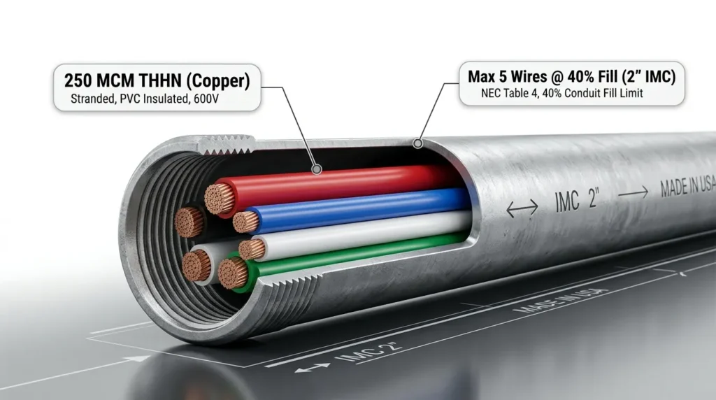 How Many 250 MCM Wires Fit in IMC Conduit (Fill Chart)