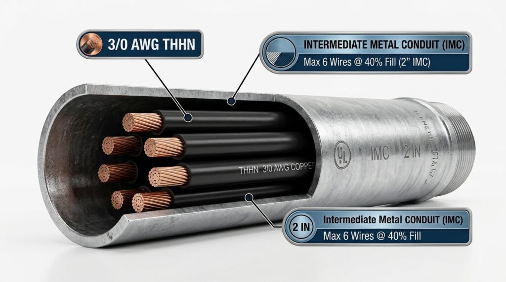 How Many 3/0 AWG Wires Fit in IMC Conduit? (Fill Chart)