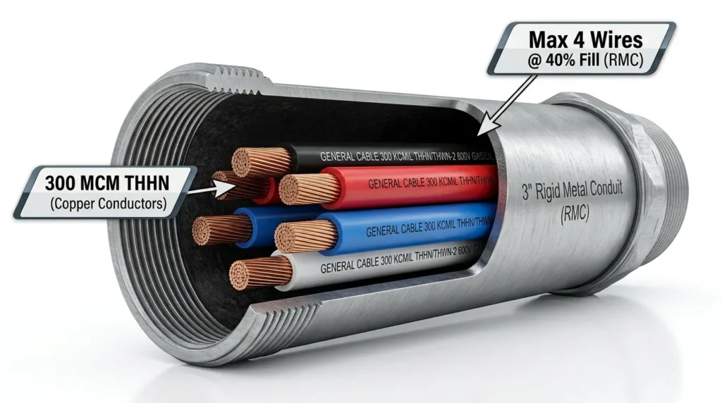 How Many 300 MCM Wires Fit in RMC Conduit (Fill Chart)