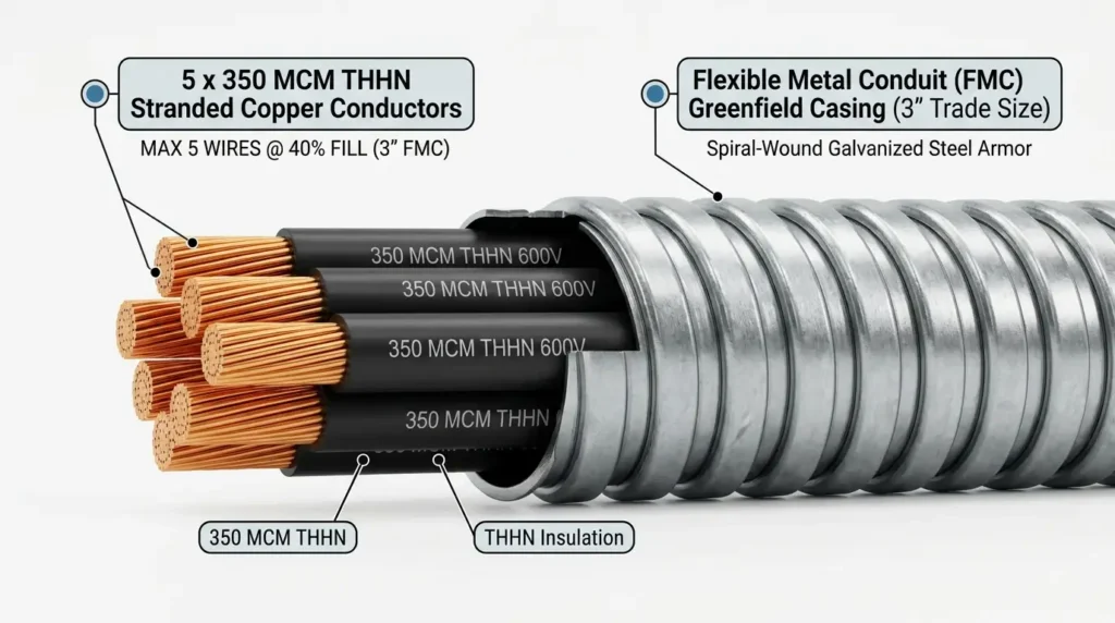 How Many 350 MCM Wires Fit in FMC Conduit (Fill Chart)