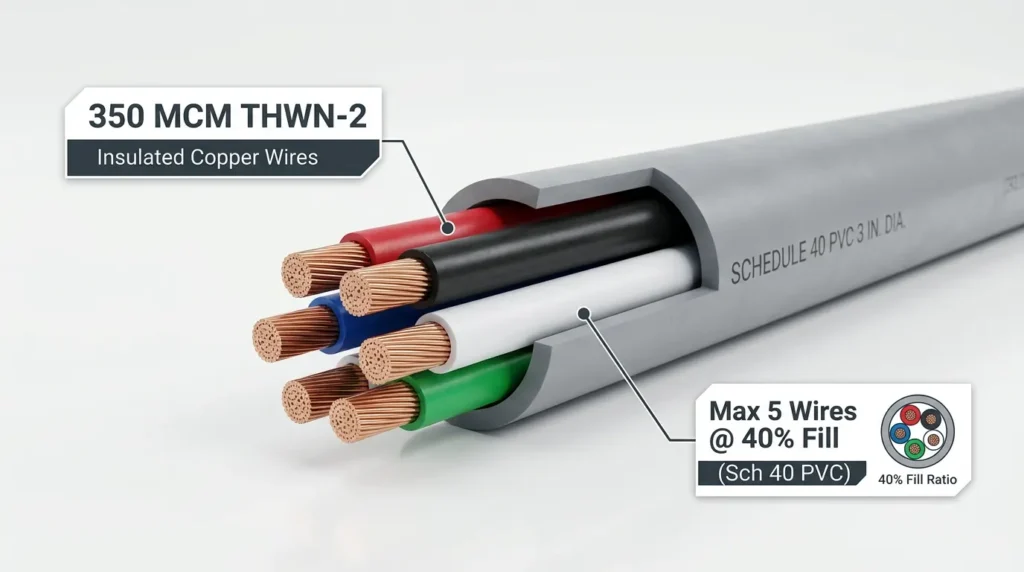 How Many 350 MCM Wires Fit in PVC Conduit (Fill Chart)