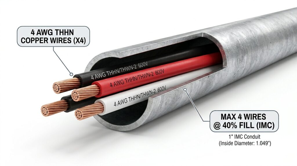 How Many 4 AWG Wires Fit in IMC Conduit (Fill Chart)
