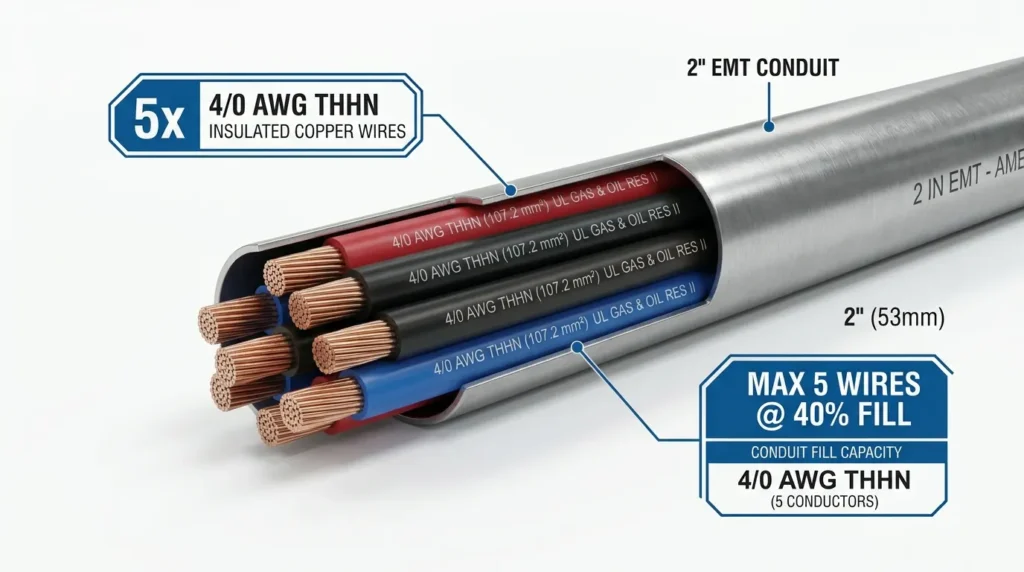 How Many 40 AWG Wires Fit in EMT Conduit (Fill Chart)