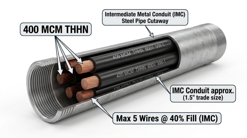 How Many 400 MCM Wires Fit in IMC Conduit (Fill Chart)
