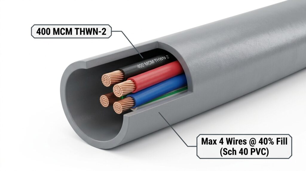 How Many 400 MCM Wires Fit in PVC Conduit (Fill Chart)