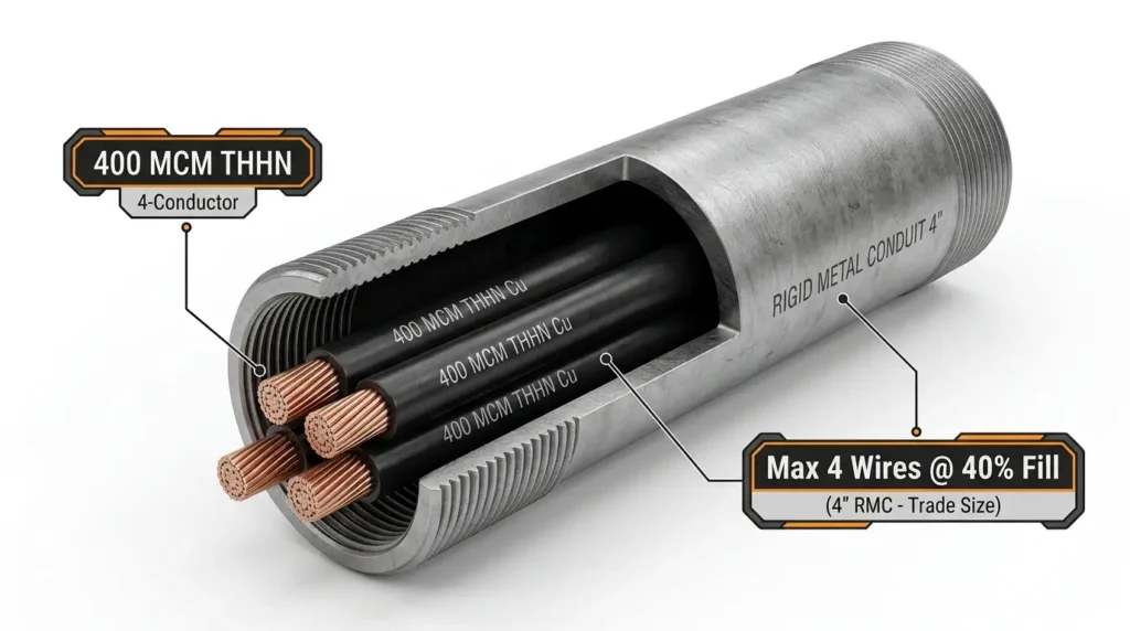 How Many 400 MCM Wires Fit in RMC Conduit (Fill Chart)