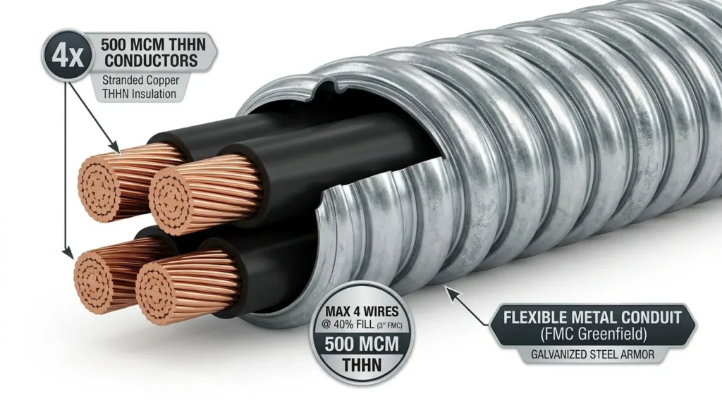 How Many 500 MCM Wires Fit in FMC Conduit (Fill Chart)