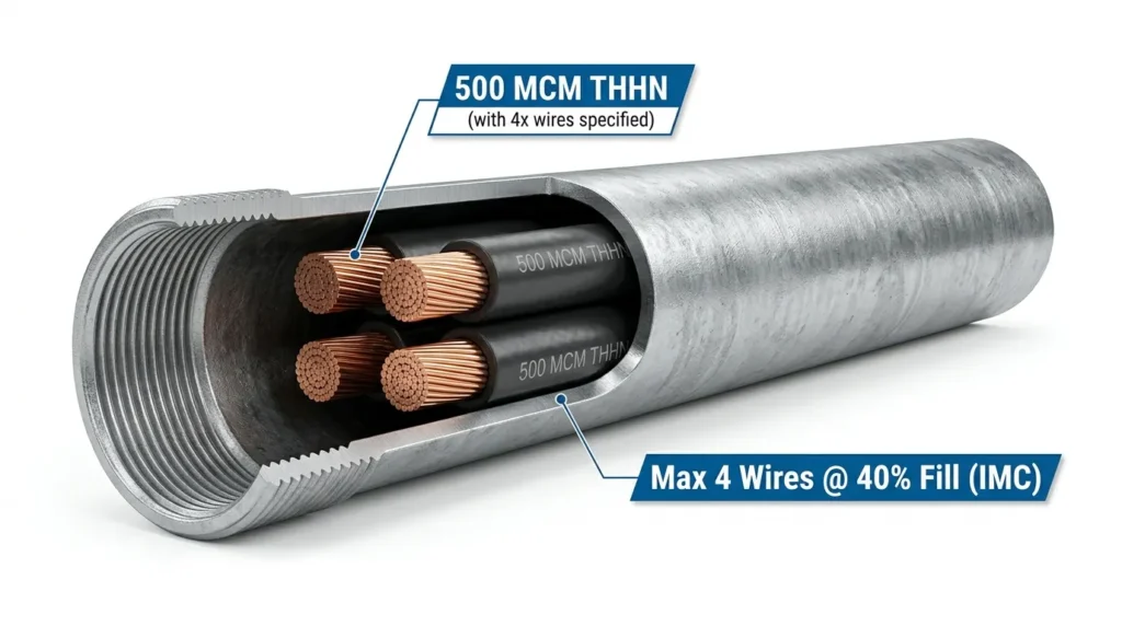 How Many 500 MCM Wires Fit in IMC Conduit (Fill Chart)