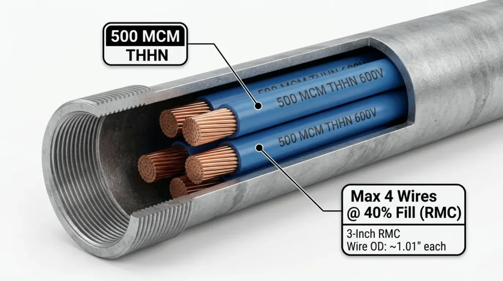How Many 500 MCM Wires Fit in RMC Conduit (Fill Chart)