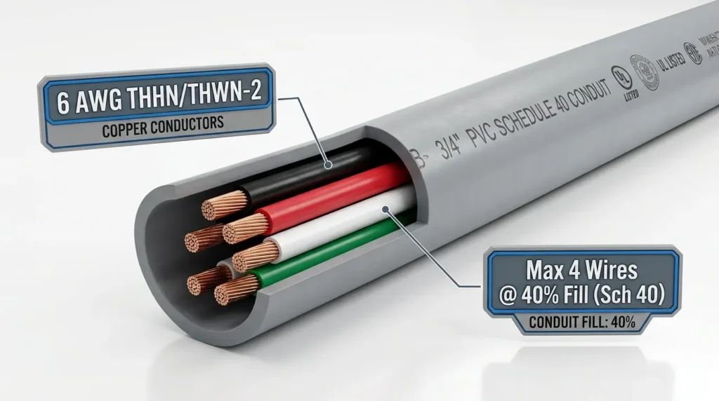 How Many 6 AWG Wires Fit in PVC Conduit (Fill Chart)