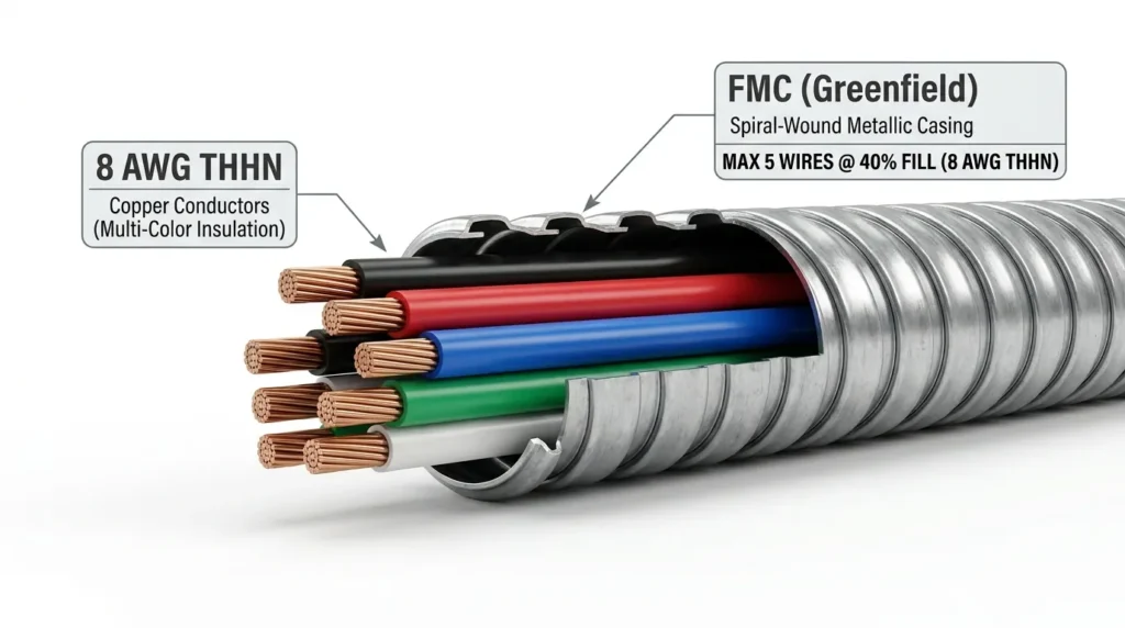 How Many 8 AWG Wires Fit in FMC Conduit (Fill Chart)
