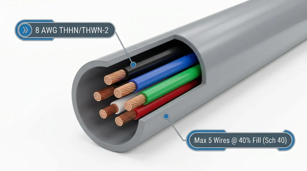 How Many 8 AWG Wires Fit in PVC Conduit (Fill Chart)