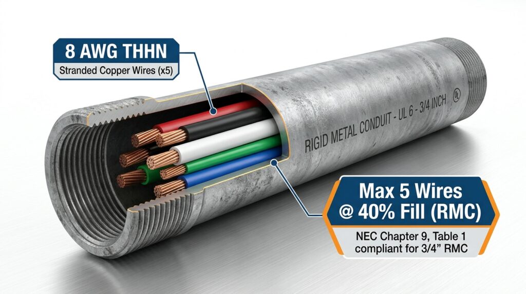 How Many 8 AWG Wires Fit in RMC Conduit (Fill Chart)