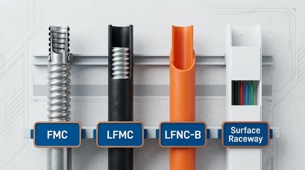 flexible conduit types NEC rules