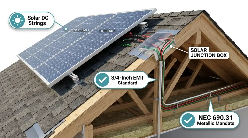 solar pv conduit size